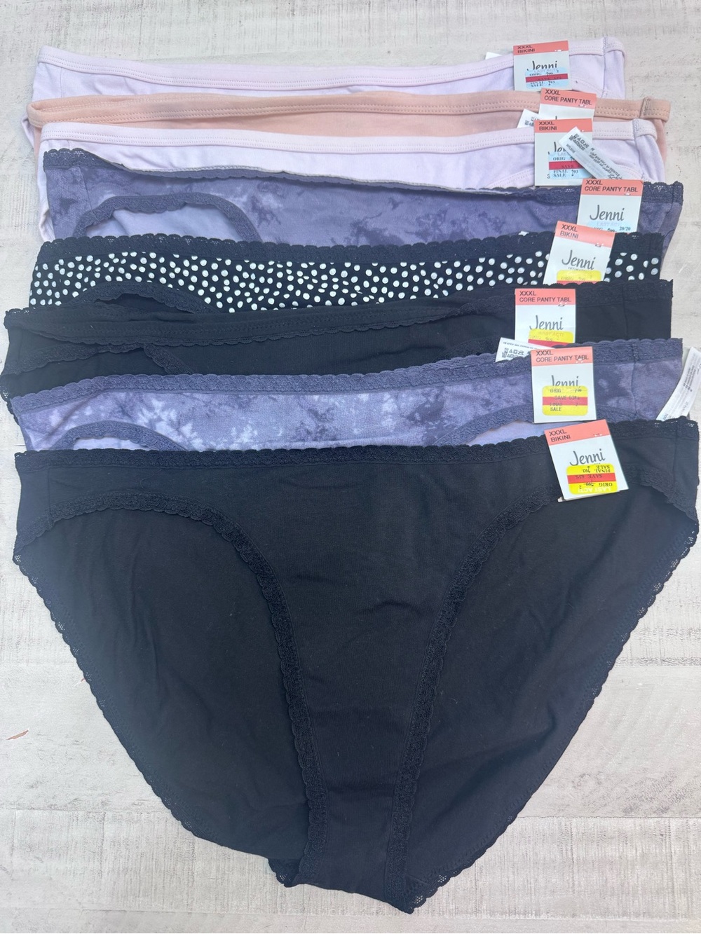 Jenni 8-Pack Cotton Underwear Women's Panties NWT Size XXXL